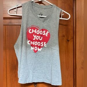 CycleBar crop tank, gray, large, gently used no flaws